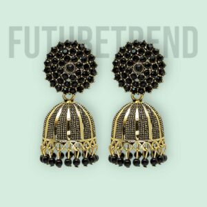 Explore the Elegance of Silver Plated Antique Oxidised Jhumkas