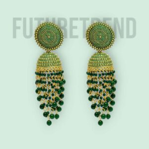 Discover the Elegance of Traditional Indian Antique Gold Plated Meenakari Jhumka